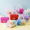 Novo PVC Jelly Bag Silicone Coin Purse Crianças Crossbody Double-sided Bubble Pearl Handbag Chain Bag em estoque