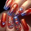Uñas Largas de Ballet Moda Europea y Americana Venta Caliente Uñas Postizas Al Por Mayor Estilo Ins Uñas Portátiles Removibles Manicura de 24 Piezas