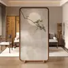 Biombo para Sala de Estar, Uso Doméstico, Madera Maciza, Oficina, Sala de Té, Dormitorio, Decoración de Bambú Estilo Zen, Pantalla de Asiento, Entrada