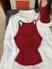 Camiseta sin mangas de color calabaza con cuello en U, cierre de corbata en el pecho, espalda cruzada, para mujer, verano, corte ajustado, tirantes elásticos finos que estilizan, top base para chica atractiva