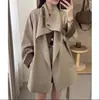 Chamarra Cortavientos de Solapa de Gama Alta para Mujer 2026 Otoño de Longitud Media Casual Holgada Adelgazante Estilo Británico