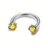 Anillo Súper Brillante de Herradura Perforación Labial F136 Aleación de Titanio Transfronterizo Zirconia Incrustada Perforación Hélice Oído Venta al por Mayor Joyería para Piercings en Stock