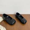 Zapatos Planos de Piel Poco Profundos Tricolor para Bebé Niña, Primavera 2025, Zapatos de Rendimiento Estilo Británico con Velcro