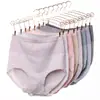 Calcinha Feminina Pós-Parto de Algodão, Cor Lisa, Tamanho Grande, Sem Costura, Controle de Barriga, Cintura Alta, Peça Única de Grafeno