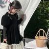 Comercio Exterior Ropa Infantil al por Mayor Vestido para Niñas Otoño e Invierno 23 Nuevo Vestido de Princesa Infantil con Perlas Falso Dos Piezas Encaje Empalmado