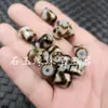 Dentes de Tigre Marrom Preto Jade Tianzhu Contas Espalhadas Ágata Furo Grande Passepartout Pulseira Colar Acessórios Contas Artesanais