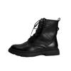 Botas Martin de invierno 2024, punta redonda, con correa, suela gruesa, de microfibra, caña baja, para mujer, 6 ojales, suela de goma, botines