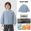 Abrigo de invierno acolchado de algodón para niños estilo europeo derecho, prenda exterior de bebé forrada de polar, top de invierno engrosado para niños, ropa para niños, ropa de invierno