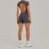 Conjunto de Yoga Transfronterizo con Media Cremallera y Espalda Descubierta, Mono de Fitness y Baile, Ajustado que Levanta los Glúteos, Mono de Yoga de una Sola Pieza 84057