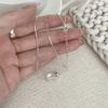 Collar de Plata de Ley S925 con Cristal Blanco Natural Forma de Cubo de Azúcar para Mujer Versátil Estilo Ins Cadena de Clavícula Fresca Cristal Blanco Natural