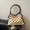 Bolsa Feminina de Ombro Único 2026 Nova Bolsa Transversal de Bolinhas Estilo Ins Bolsa de Praia para Férias de Verão Bolsa de Compras Artística Tendência