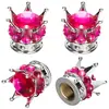 Tampa de Válvula Criativa em Forma de Coroa Cravejada de Diamantes para Pneus de Carro, Tampa de Poeira de Diamante de Coroa para Bicicleta Modificada