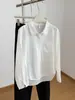 Camisa de Algodón Puro con Bolsillo en Solapa Artístico para Mujer 2026 Otoño Holgada Versátil Casual Manga Larga Camisa para el Trabajo Nuevo Estilo