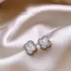 Brincos de Flor em Zircônia Microincrustada de Luxo Leve e Requintados, Tarraxas de Pérola Elegantes e de Alto Padrão, Brincos com Design de Nicho e Estilosos