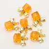Nudo de Lazo Cuadrado Colgante de Cristal Moda Collar Pulsera Colgante Pequeño Hecho a Mano DIY Accesorios de Joyería Accesorios para Ropa