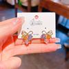 Pendientes elegantes de lujo de alta gama con nicho de aguja de plata S925, sencillos y de uso diario, con lazo de circonita irregular.