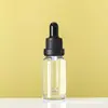 Botella de vidrio de 30 ml para aceites esenciales, botella gotero de 50 ml con punta de goma, botella de muestra transparente, botella dispensadora de esencia cosmética, botella vacía