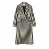 Abrigo de Lana para Mujer 2023 Otoño e Invierno Nuevo Estilo Coreano Moda Clásico Pata de Gallo Largo Medio Sobre la Rodilla Abrigo de Lana