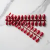 Nuevos Parches para Uñas 24 Piezas Color Puro Brillantes Ovalados Cortos Parches de Manicura Removibles Parches de Uñas Terminados Usables Parches de Uñas Postizas