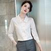 Camisa de manga larga de doble botonadura para mujer Nueva primavera 2023 camisa de negocios de seda de morera top de temperamento para mujer overol