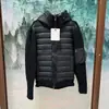 Jaqueta Masculina de Algodão Marca M Inverno com Capuz Corte Amplo Quente Patchwork Emblema Casaco de Algodão