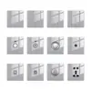 Panel de interruptor de enchufe de pared para el hogar de vidrio templado gris plano ultradelgado tipo 86, panel de enchufe USB universal de múltiples cinco agujeros