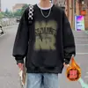 Sudadera de Algodón con Cuello Redondo Estilo Retro Americano Juvenil Otoño 2025 Moderna Holgada Casual Elegante Streetwear Ropa para Hombre