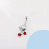 Anillos de Ombligo de Acero Inoxidable Coloridos Transfronterizos Europeos y Americanos, Serie Completa de Diamantes de Alta Gama, Varios Accesorios para Piercing de Ombligo Serie Fruta Cereza
