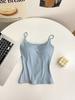 Estilo Chica Picante de Verano Leucorband Camisola con Almohadilla para el Pecho Integrada Ropa Exterior Anti-desplazamiento Base Commuter Top Versátil para Mujer