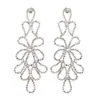 Pendientes retro de moda europea y americana, temperamento femenino, decoración de diamantes, personalidad, pendientes grandes exagerados, pendientes al por mayor E373