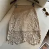 Falda Midi Bordada con Encaje Estilo Francés Ruoxin para Mujer, Diseño de Cintura Alta de Primavera con un Corte Elegante y con Estilo