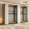 Armario de Montaje Sencillo, Gabinete de Entrada, Perchero Metálico para el Hogar en el Dormitorio, Armario para Habitación de Alquiler, Armario Pequeño para Dormitorio