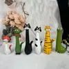 Adornos Creativos de Florero de Gato, Decoración de Jardinería Transfronteriza Florero de Flores Secas, Manualidades de Resina de Animales Lindos de Dibujos Animados