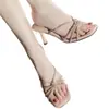 Sandalias de Tacón Alto Finas Cruzadas con Pedrería para Mujer, Nuevo Estilo de Verano, Puntera Cuadrada Abierta, Chanclas de Moda Versátiles