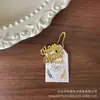 Tarjeta colgante de agradecimiento dorada tarjeta de bendición de regalo 4 * 2,5 cm etiqueta de accesorios para caja de regalo de mano tienda de bodas venta al por mayor