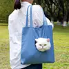 Bolso de hombro para mascotas al por mayor para perros pequeños, bolsa para gatos con cabeza abierta, bolso cruzado para gatos, transpirable y portátil, accesorios para mascotas