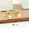 Brincos de Tarraxa Luochen Crown Diamond Estilo Europeu e Americano Luxo Acessível Elegante de Ponta Design de Nicho Brincos Versáteis Exquisitos Brincos