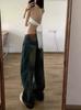 Talla grande Estilo Americano Retro Jeans Chica Caliente para Mujer Otoño High Street Cintura Baja Vestido Suelto Pierna Ancha Trendy Pantalones Largos