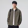 Ropa para Hombre Xintang Camisa suave y amigable con la piel de manga larga, estilo casual americano, transpirable, con bolsillo en el pecho y logo, chaqueta de primavera para hombre