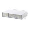 Caja de almacenamiento de cosméticos para estudiantes, cajón transparente para dormitorio, papelería, bolígrafo, compartimento que aumenta la altura, caja de almacenamiento