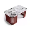 Escritório de Vendas Pátio Sofá Externo de Corda Trançada Conjunto de Mesa de Centro de Pedra Dupla e Conjunto de Mesa e Cadeiras para Recepção