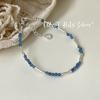 Pulsera Onihan de plata de ley S925 con cuentas de agua azul de nicho de alta gama, moda femenina, joyería de cuentas fresca hecha a mano