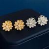 Brincos de tarraxa de lótus Seiko de alta qualidade estilo chinês moda feminina marca mesmo estilo luxo leve totalmente cravejados de diamantes temperamento artístico Mori brincos de flor