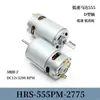 Motor DC Micro 555-2775 Baja Velocidad DC12v 3200 RPM Eje Largo 20mm Eje en D Rotor de Cinco Polos