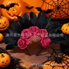 Faixa de Cabeça Nova Retro Flor Rosa Transfronteiriça, Acessório de Cabelo com Flores Artificiais, Faixa de Cabeça para Festa Dançante de Halloween, Festa de Carnaval