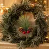 Ramas de Piñas Artificiales Navideñas Transfronterizas, Copos de Nieve, Hojas de Pino, Bayas, Ramas de Frutos Rojos, Inserciones Decorativas Festivas, Ramo de Hojas de Pino Navideño