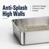 Bandeja de Arena para Gatos de Acero Inoxidable Premium - Semicerrada, Antisalpicaduras, Fácil de Limpiar, Inodoro para Gatos sin Olores