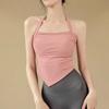 Chaleco deportivo de una pieza con cuello halter para mujer, resistente a los golpes, con espalda descubierta, para pilates, yoga, fitness, sujetador deportivo de verano