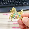 Broche Cavalo do Zodíaco Estilo Chinês, Sensação Vintage de Alto Padrão, Acessório de Broche Animal para o Ano de Nascimento, Alfinete de Terno Unissex para Evitar Exposição