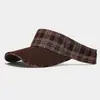 Novo Chapéu Viseira Jeans Patchwork Xadrez Retrô Americano Unissex Verão Outdoor Casual Corrida Esportes Chapéu de Sol